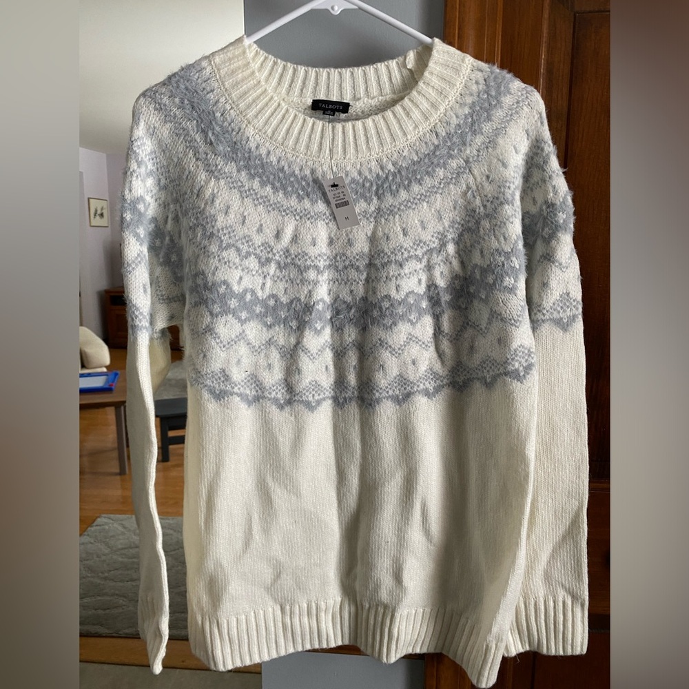 Classic White and Gray Sweater
